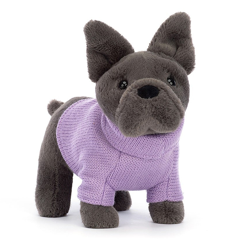 Französische Bulldogge - Jellycat Plüschfigur Sweater French Bulldog Purple