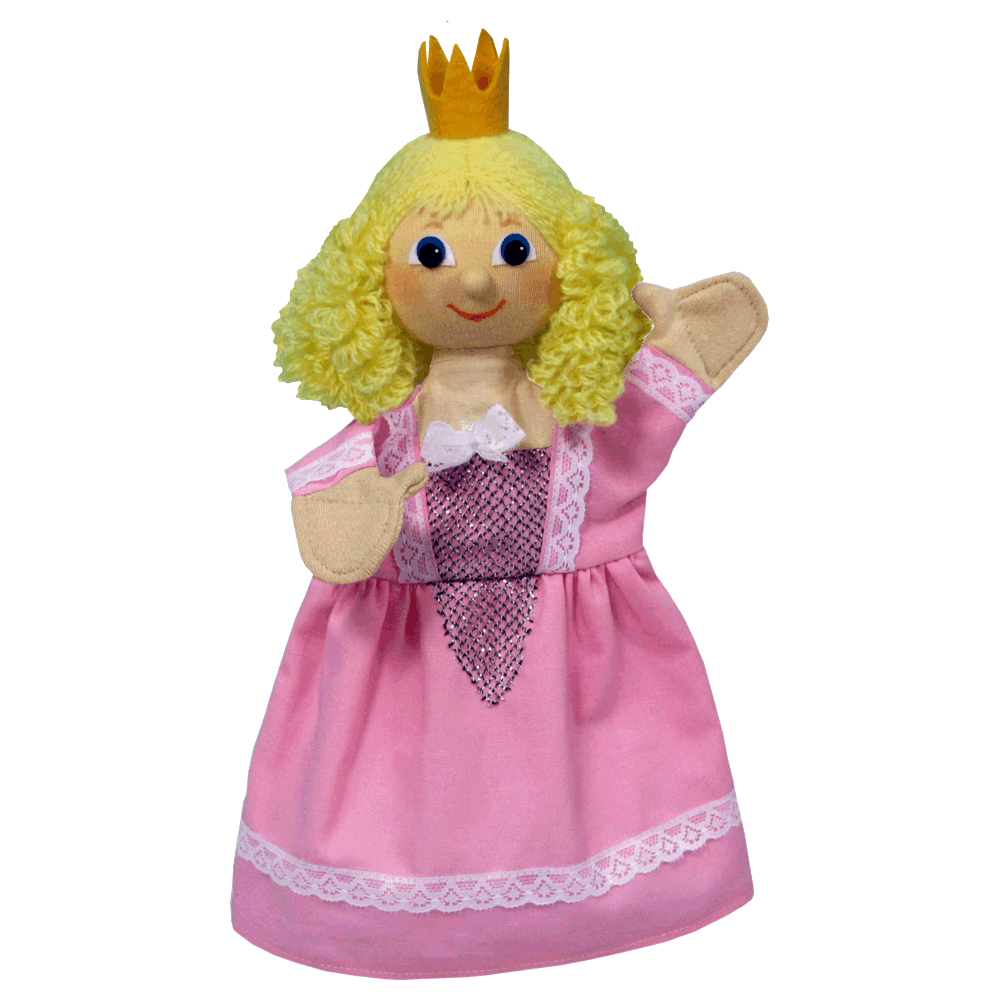 Handpuppe Prinzessin Regina (rosa) - tschechisches Kunsthandwerk 