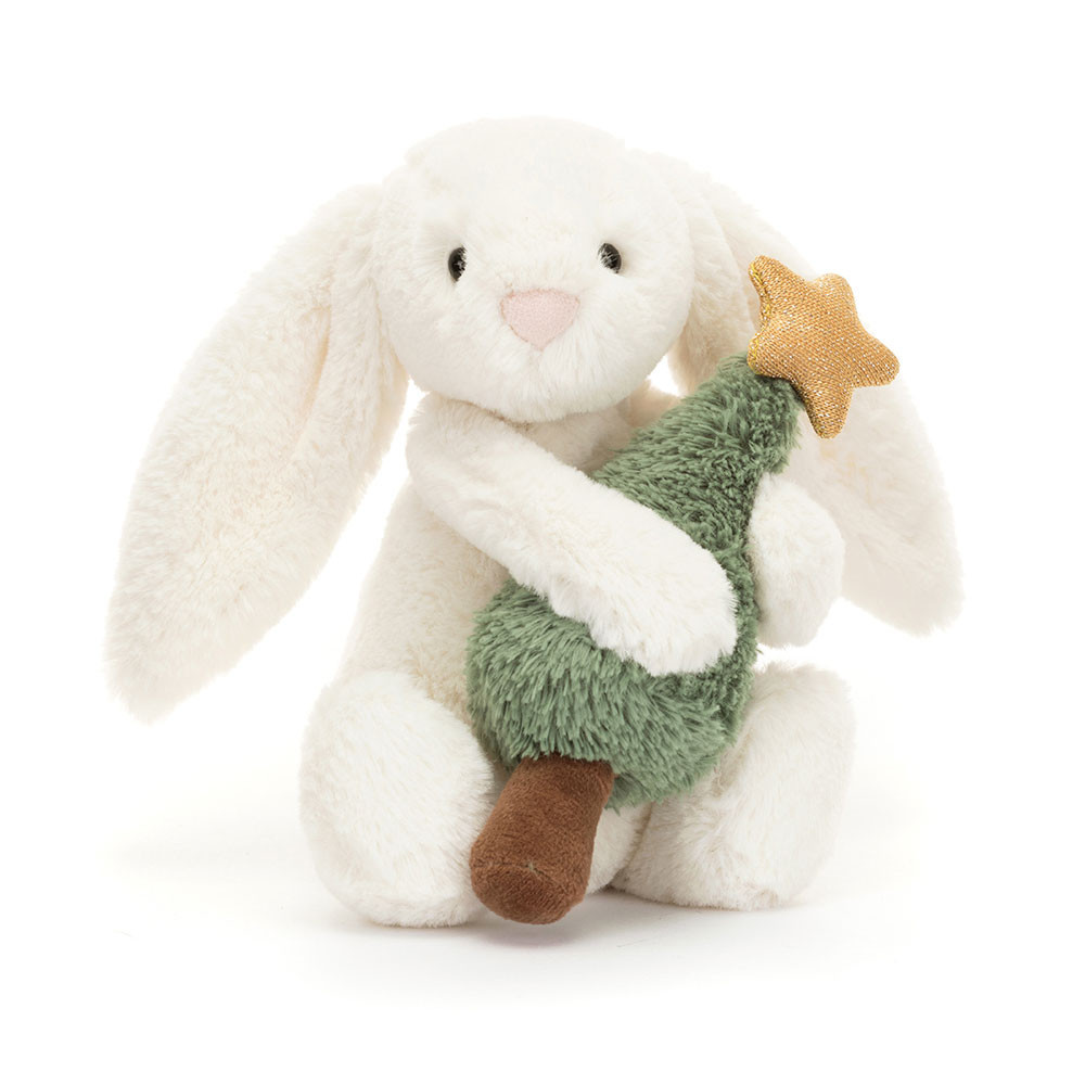 Bashful Bunny with Christmas Tree - cuddly toy from Jellycat