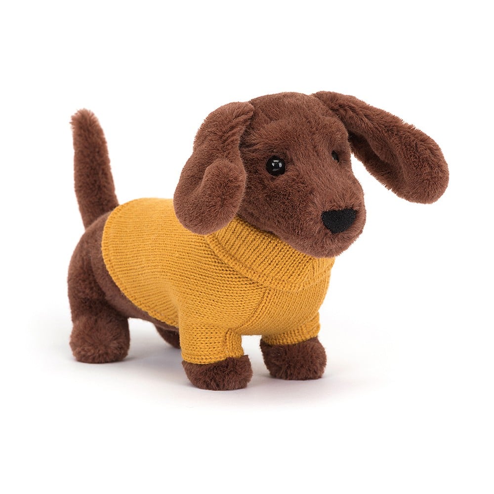 Sweater Sausage Dog Yellow - cuddly toy from Jellycat