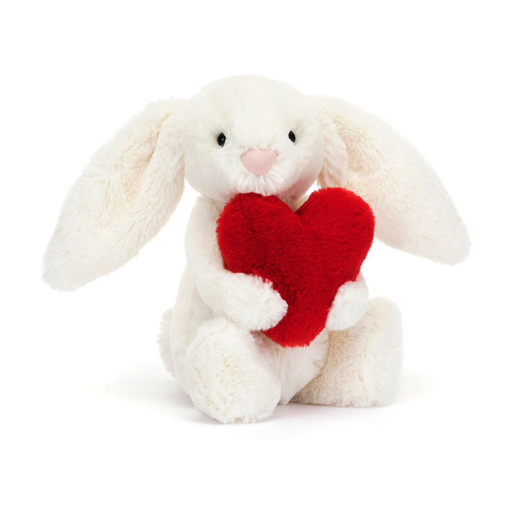 Bashful Red Love Heart Bunny Little - cuddly toy from Jellycat