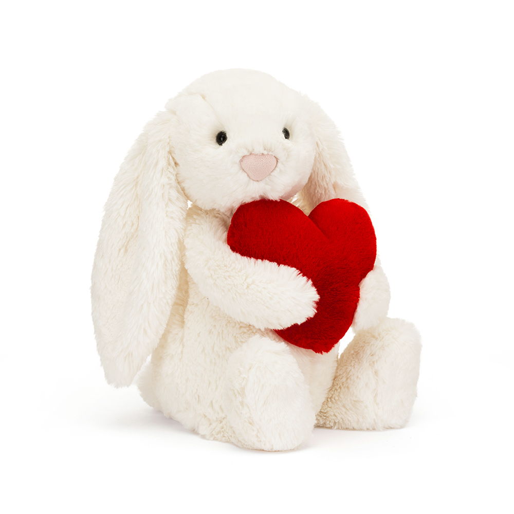 Bashful Red Love Heart Bunny Original - cuddly toy from Jellycat